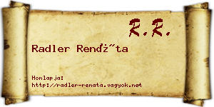 Radler Renáta névjegykártya