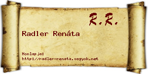 Radler Renáta névjegykártya
